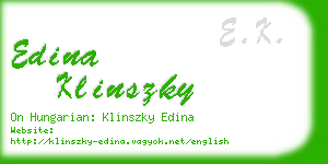 edina klinszky business card